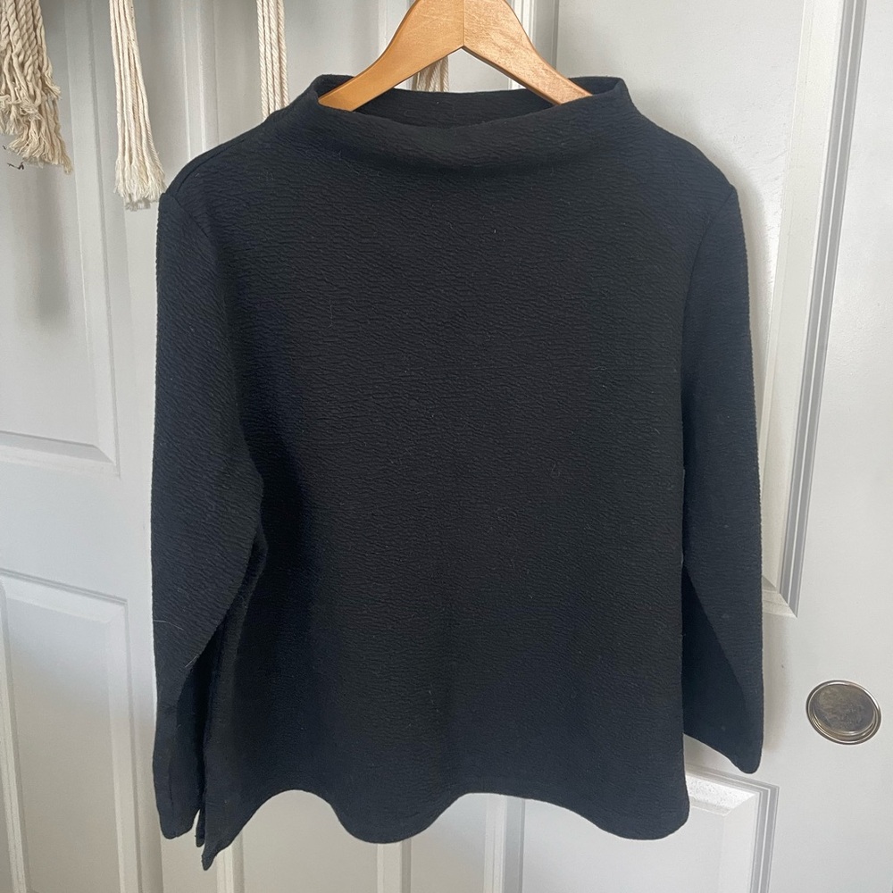 Bohme Funnel Neck Black Retro Top XL
